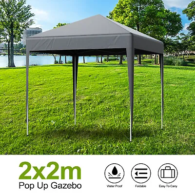 LOEFME 2X2m Garden Pop Up Gazebo Marquee Party Tent Wedding Canopy Outdoor Grey • £59.99