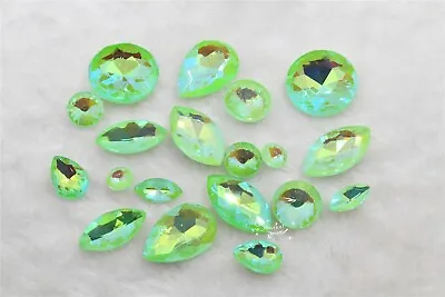 Milky Moca Mint Green AB Rhinestones Navette Rivoli  Teardrop Jewelry Accessory • $7.11