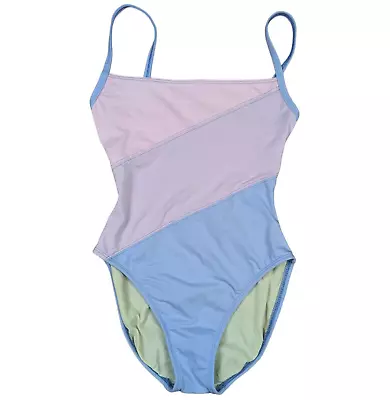 La Blanca By Rod Beattie Size 6 One Piece Pastel Colorblock Swimsuit Pink Purple • $19.99