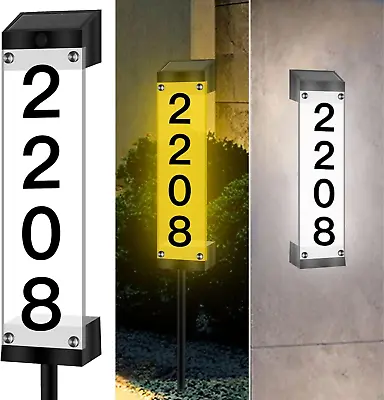 Solar House Numbers For Outside Lighted Solar Address Sign Plaque Address Numbe • £40.36