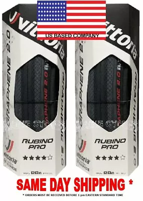 Vittoria Rubino Pro G 2.0 Graphene Clincher 700 X 28 All / Full Black (2 Tires) • $85.90