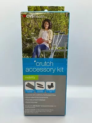 CVS Crutch Accessory Kit CUSHIONS HAND GRIPS TIPS Universal Fit #927033 6-Piece • $13.77