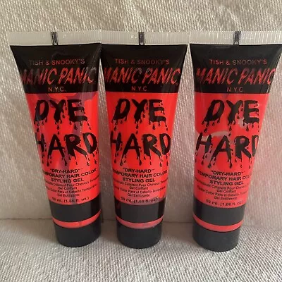 3 X  Panic Dye Hard Temporary Hair Color Styling Gel Electric Lava - 1.66 Oz Lot • $22