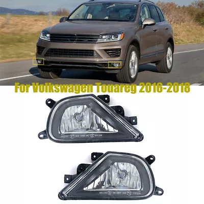 Pair For Volkswagen Touareg 2016-2018 LH & RH Front Bumper Fog Lights With Bulbs • $88.80