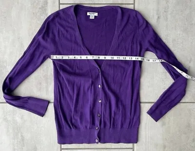 $5.84 • Buy Old Navy Womens Cardigan Sweater Purple Long Sleeve V Neck Ribbed Button S