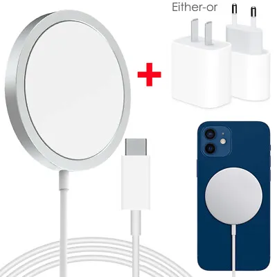 15W-Magsafe Wireless Charger + 20W Charging Power Adapter For IPhone 12 13 14 15 • £10.79