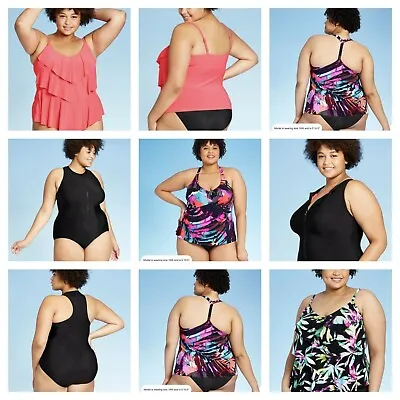 Women's Regular And Plus Size Tiered Tankini Top Adjustable Straps Swimwear • $72