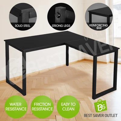 $119.75 • Buy Office Computer Desk Student Study Table Home Office Workstation L Shaped Black