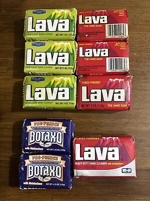 Vintage Soap Lot Of 9 Bars 4oz/5.75oz LAVA Pumice Hand Soap And Boraxo 4.25oz • $33