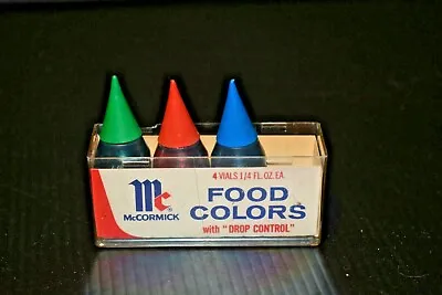 Vintage McCormick Food Colors Coloring Plastic Box MCM Kitchen Prop Refillable • $12.59