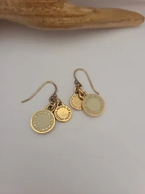Marc Jacobs Round Charm Drop Gold Tone Dangle Earrings  • $55