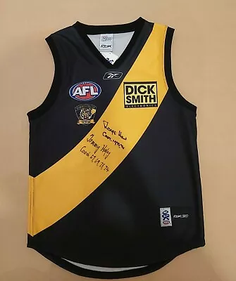 $450 • Buy Tommy Tom Hafey & Royce Hart Hand Signed Richmond Tigers Centenary Jumper