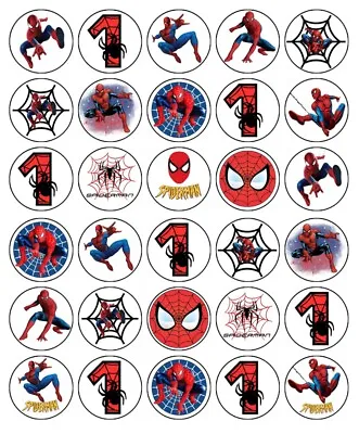 Spiderman Age Cake Topper Edible Birthday Cupcake Decorations (30) • $12.95