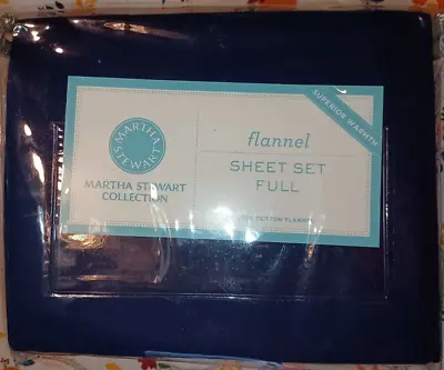 Martha Stewart Collection FULL Sheet Set  Deep Blue/Solid Flannel • $47.98