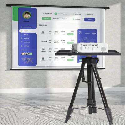 $41.98 • Buy Black Projector Tripod Stand Height Adjustable Holder Plate Rack W/ Fixing Strap