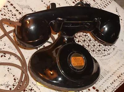 ANTIQUE 1900'S WESTERN ELECTRIC 102 202 D1 Hotel DESK PHONE W/F1 HANDSET! WORKS! • $234.95
