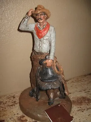 Michael Garman 1982 “Drifter” Cowboy Guns Rope & Saddle Signed Sculpture 10.5” • $69.99