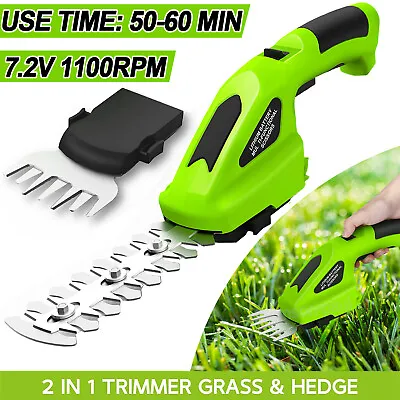 2 IN1 Hedge Trimmer Cordless Grass Shear Garden Handheld Hedge Shrub Cutter NEW • £25.99