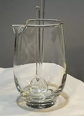 Vintage Mint Julep Clear Glass Mixer Ice Lip Pitcher By Libbey Glass & 2pc Spoon • $24.50