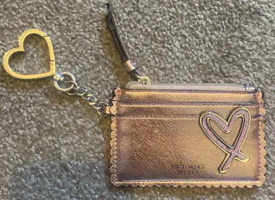 Victoria's Secret Metallic Pink ID Coin Wallet Heart Charm  • $17.50