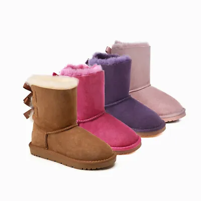 Ugg Kids Double Ribbon Boot (water Resistant) 4 Colours Ob085II • $81
