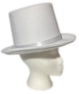 Deluxe WHITE TOP HAT Magic Magician Adult Stage Ghost Costume Formal Steampunk • $23.89