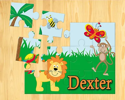 Personalised Jungle Themed Jigsaw Perfect Gift For Kids With Any Name Printed • £6.99
