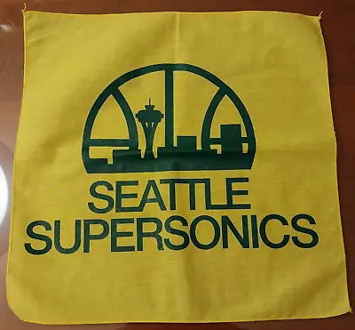 Vintage NOS Seattle Supersonics Handkerchief Rally Towel Approx 13  X 13  • $10