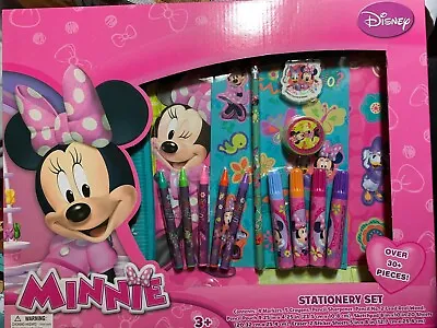 DISNEY MINNIE MOUSE Jumbo Stationery Set NIB OVER 30+ PIECE SCHOOL SUPPLIES ART  • $12.99