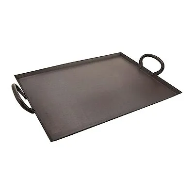 Heavy-duty Metal Serving/ottoman Tray With Handles 16  X 12  Hammered Bronze • $50