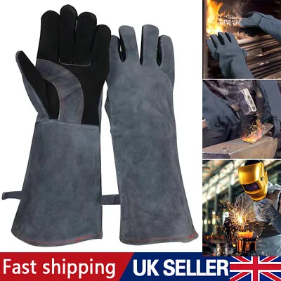 16 Inch Welding Bbq Gloves Heat Fire Resistant Mig Tig Arc Welding Gloves 932℉ • £7.49