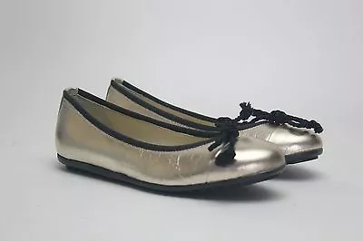 Vivi G Womens Metallic Gold Leather Ballet Flats Shoes Size EU 36 Made In Italy • $44.92