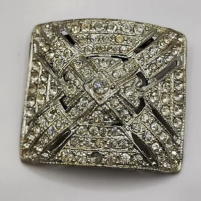 Vintage Rhinestone Shoe Clip Silver Tone Buckle  • $17.24