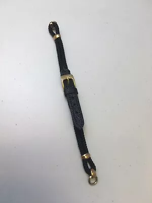 Vintage Cordette Cocktail Black Leather Wrist Watch Strap Gold Colour Fittings • £22.50