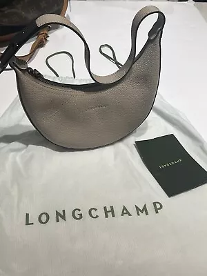 Longchamp Roseau Half Moon Taupe Bag • $275