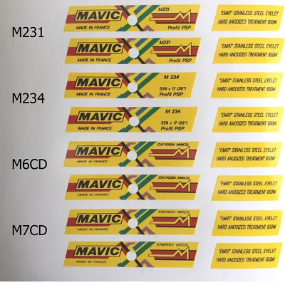 Mavic Rim Decal Choices M231 M234 M6CD M7CD For 2 Rims Each Sale Retro Cycling • $10