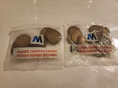 This Is A Ten Pack NYC Subway Transit Tokens Solid Y In Sealed MTA Bag(2 Bags) • $90