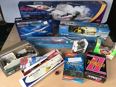 Radio Controlled Model Aeroplanes Helicopter And Radio Controllers. Job Lot.  • £30
