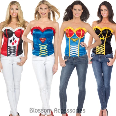 CL11 Sexy Superhero Hero Corset Bustier Top Women Fancy Dress Halloween Costume  • $13.45