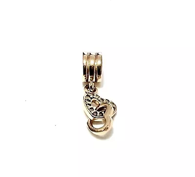 Genuine Pandora Rose Gold Interlocking Heart Charm • £10