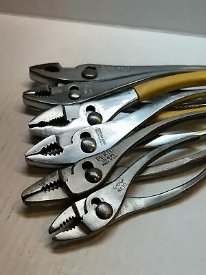 Vintage 6pc Slip Joint Pliers Lot Utica Indestro Crescent Pexto • $34.99