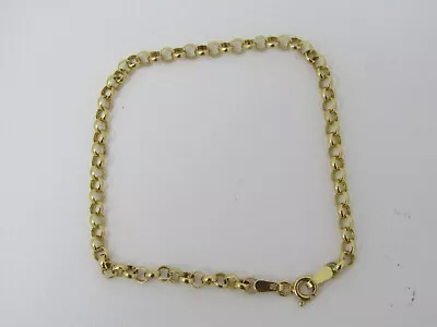 Vintage 9ct Gold Curby Chain Bracelet 1.42g 18cm Hallmarked 375 Sheffield GA • £24.21
