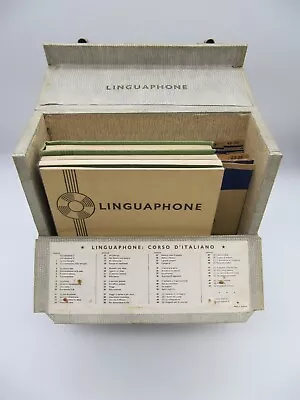 VINTAGE LINGUAPHONE ITALIAN COURSE - BOXED - 5 BOOKS & 15 RECORDS - 1950's • £20