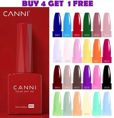 CANNI® Hema Free 9ml Nail Gel Polish Soak Off UV LED Colours Base Top Varnish!!! • £3.99