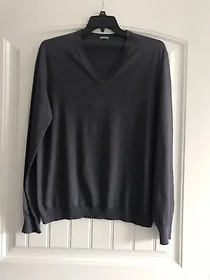 Malo Cotton Silk Cashmere V-neck Long Sleeve Men's Sweater Size 54 Made In Italy • $59.99