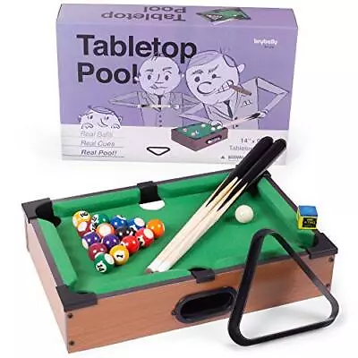 Tabletop Pool Mini Pool Table & Billiard Set | Small Billiards Game With 16 R... • $44.67