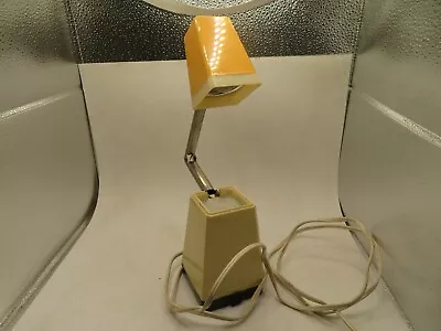 Vintage  Hi Low Intensity Desk Lamp Folding Adjustable Arm Pyramid Shape  WORKS • $9.99