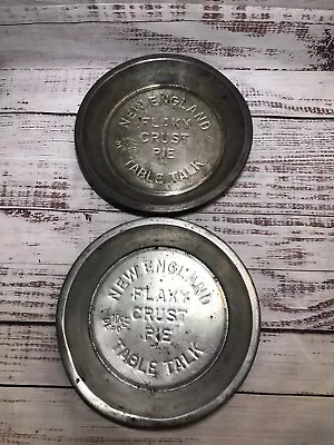 2 Vintage Table Talk Flaky Crust Pie New England Metal 9.5  Tin Pie Pan Plate • $21.24