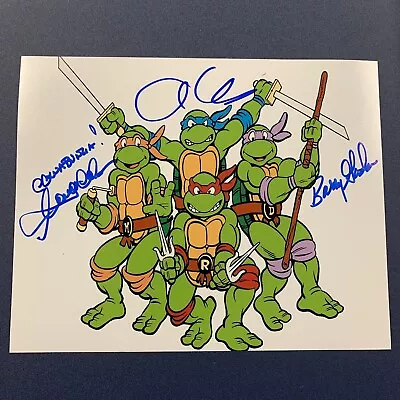 TEENAGE MUTANT NINJA TURTLES SIGNED 8x10 PHOTO AUTOGRAPHED VOICE ACTORS X3 COA • $127.49