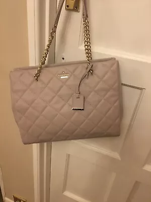 BNWT $428 Kate Spade LEATHER EMERSON PLACE PHOEBE SHOULDER BAG Chain NUDE CREAM • £150